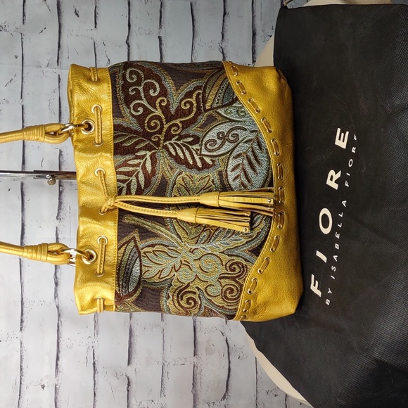 Isabella Fiore Leather/Tapestry Carpet Bag - Picture 11 of 12